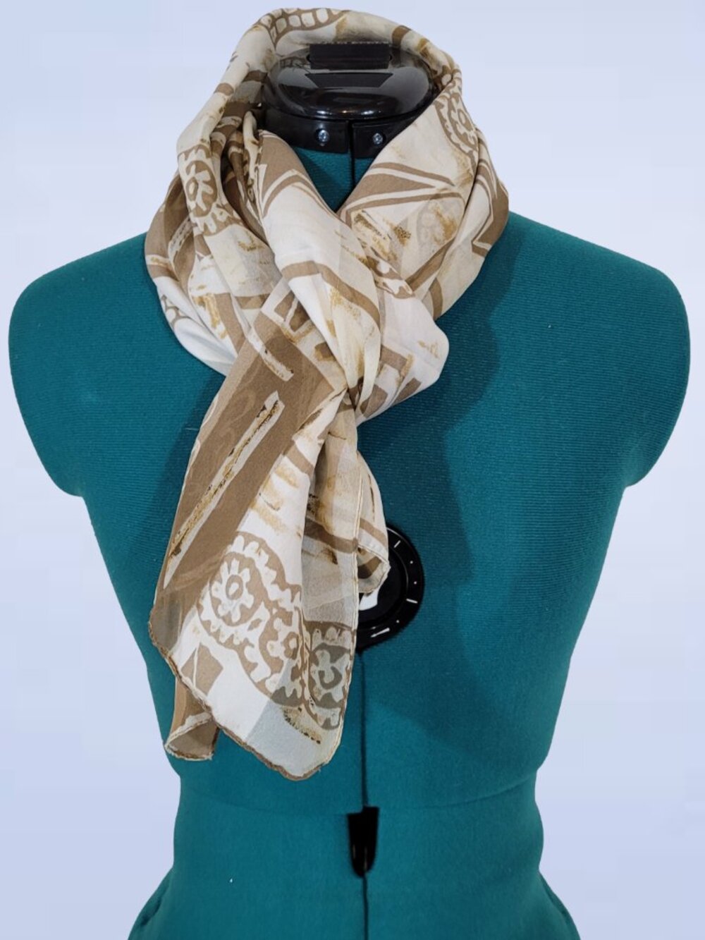 Vintage Abstract Star Pattern Polyester Scarf Lightweight Shawl Wrap Scarf